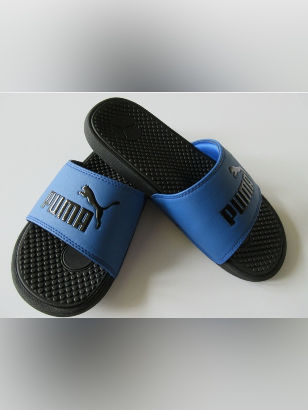 Puma Blue and Black Slide Sandals